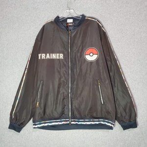 Pokemon League Champion Men Bomber Jacket‎ Logo Trainer Graphic Full Zip
